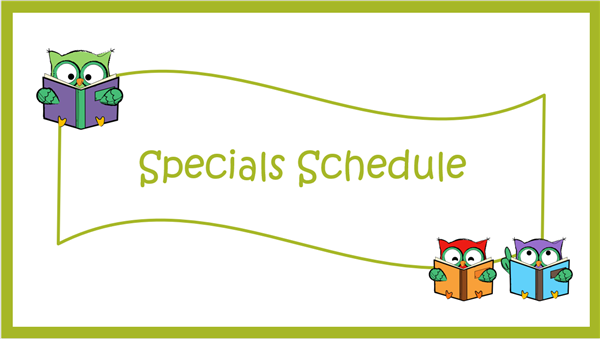 Specials Schedule